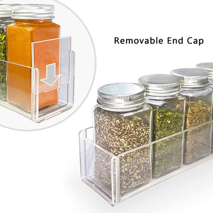 PMMASTO Adhesive Acrylic Spice Rack Organizer for Wall with 2 Nano Double Sided Tape, Spice Shelf