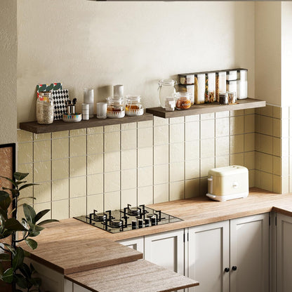 BAMEOS Floating Shelves,40 in W x 8in D Wall Mounted Wooden Shelves with Invisible Brackets Set of