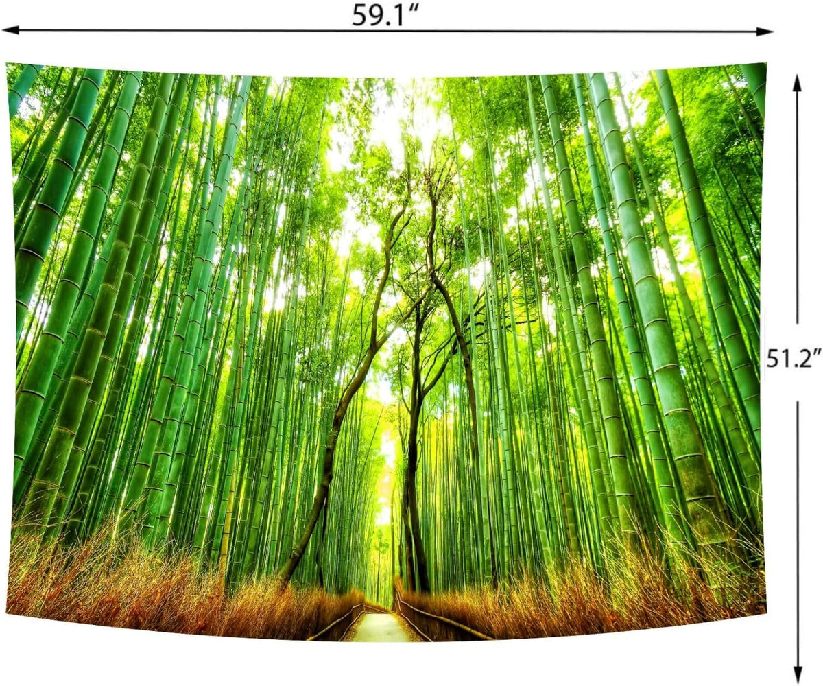 Delur Forest Pathway Tapestry Sunset Tropical Rainforest Nature Tree Tapestry Wall Hanging Sunrise