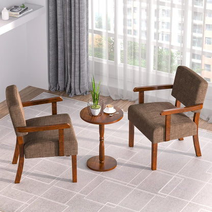 Accent Chair Set of 2 with Table, Living Room Chairs with Soft Seat & Armrests for Living Room