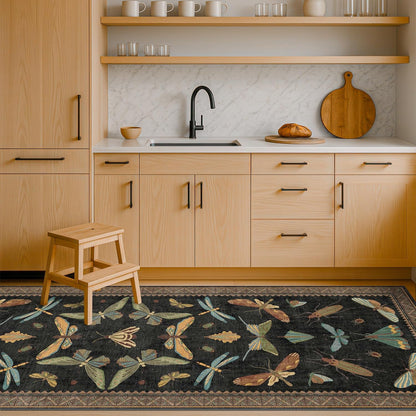 2x6 Black Entryway Runner Rugs Washable Non Slip Runners for Hallway, Kitchen, Mudroom, Laundry