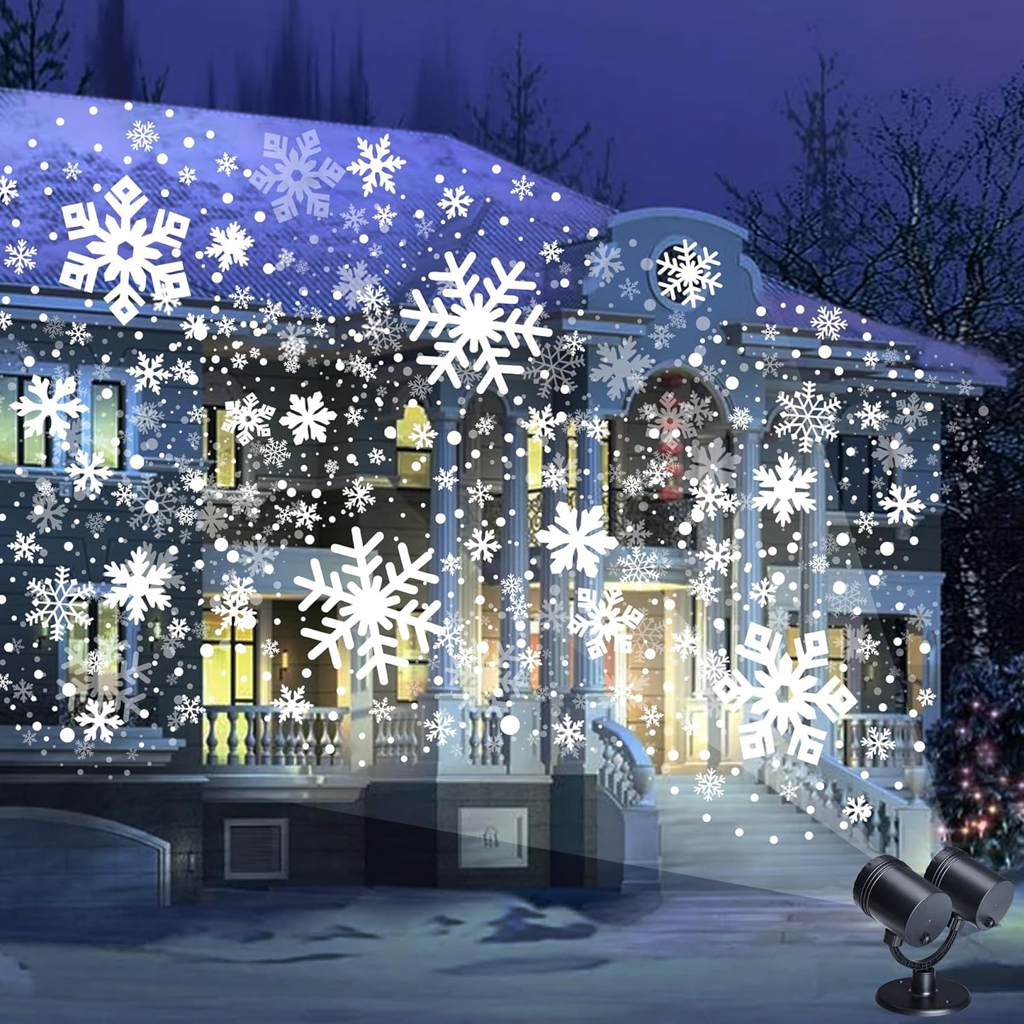 Snowflake Projector Lights, Christmas Decorations Lighting Projector, with Timer Dynamic Led Snow