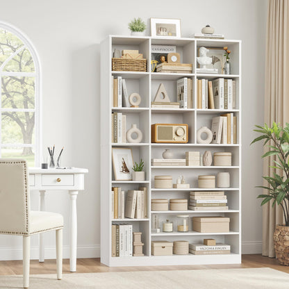 Keyluv 74" Tall Shoe Storage Cabinet with 12 Cubes &5-Tier Shoe Rack, White