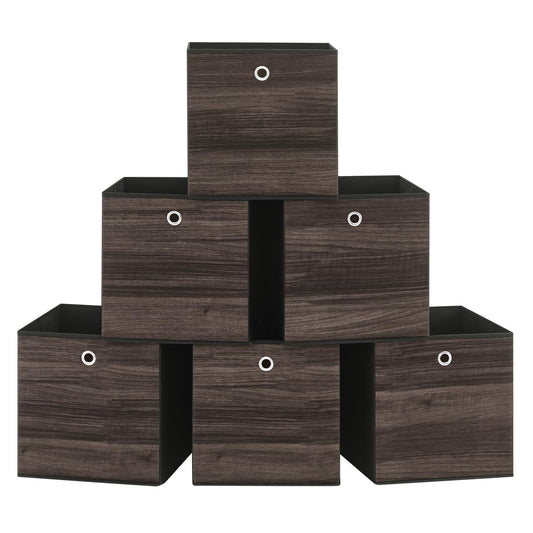 SONGMICS Storage Cubes, Set of 6, 13-Inch Foldable Closet Organizers