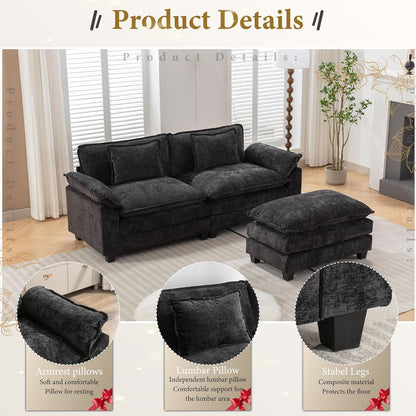 URRED Modular Sectional Sofa Comfy Cloud Couch, Modern Chenille Sofa Sleeper Deep Seat Couches with