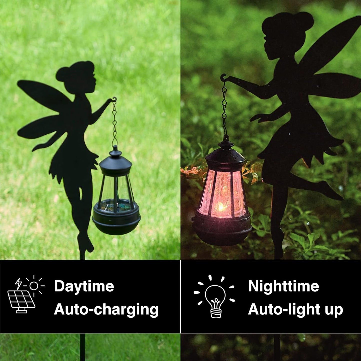 Fairy Garden Accessories Lawn Ornaments 1 Pair - Solar Lights Halloween Decorations Outdoor Garden