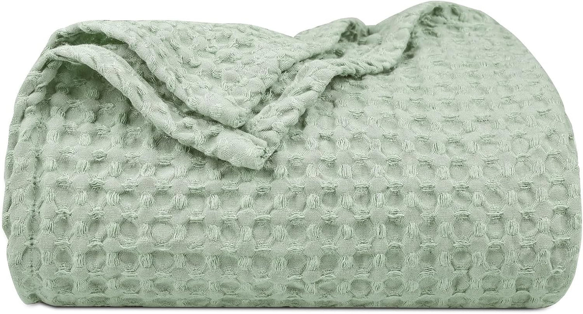 PHF Ultra Soft Waffle Weave Throw Blanket 50"x 60"- Washed Lightweight Breathable Cozy Woven