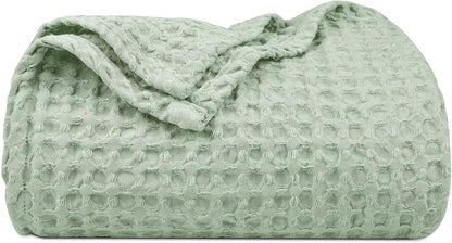 PHF Ultra Soft Waffle Weave Throw Blanket 50"x 60"- Washed Lightweight Breathable Cozy Woven