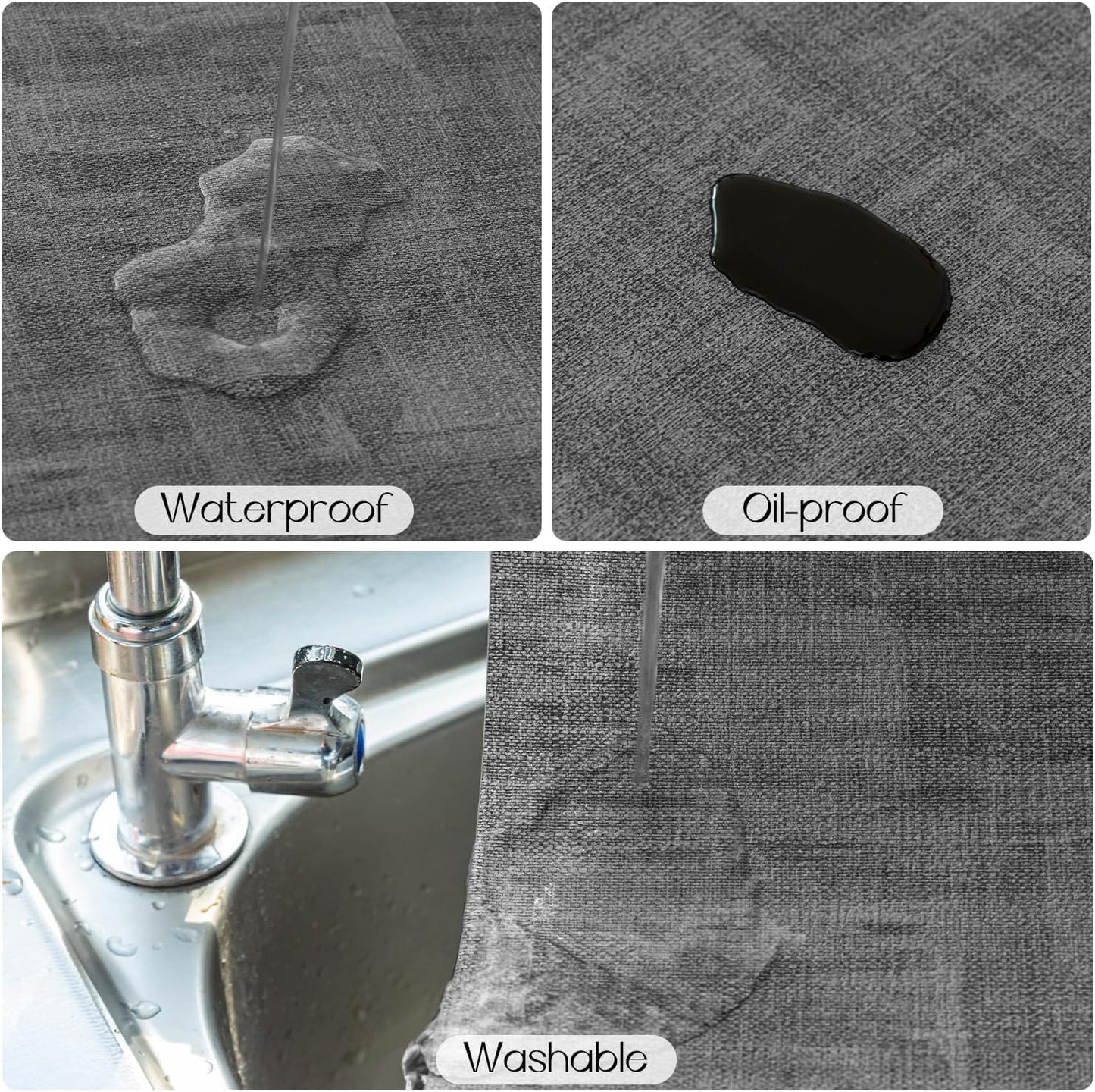Romanstile Reversible Vinyl Placemats Set of 6, Faux Leather 100% Waterproof Oil-Proof Wipeable