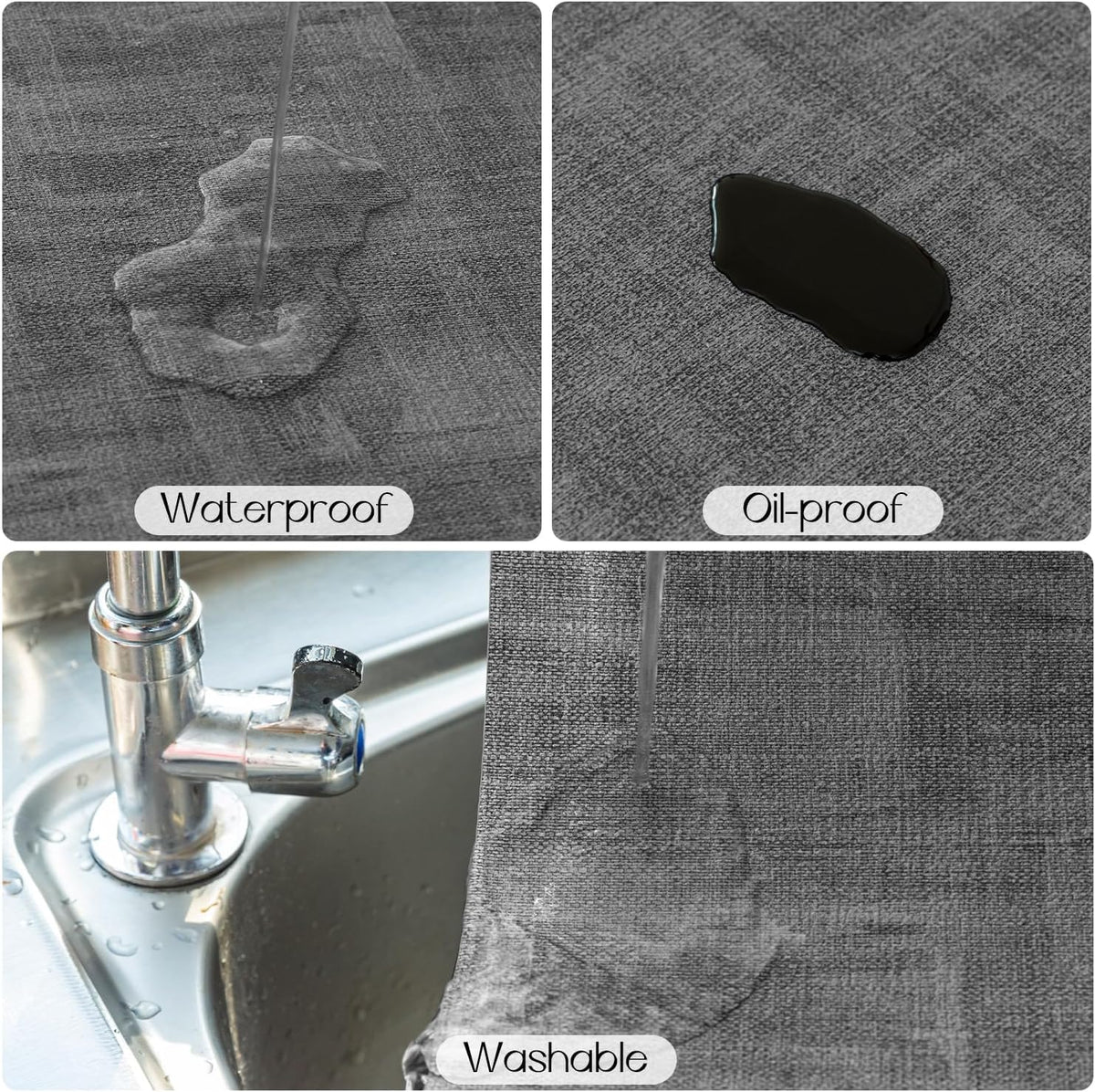 Romanstile Reversible Vinyl Placemats Set of 6, Faux Leather 100% Waterproof Oil-Proof Wipeable