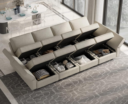 Belffin Modular Sectional Sofa with Storage Chaises Sectional Sleeper Sofa Couch 8 Seat Sectional