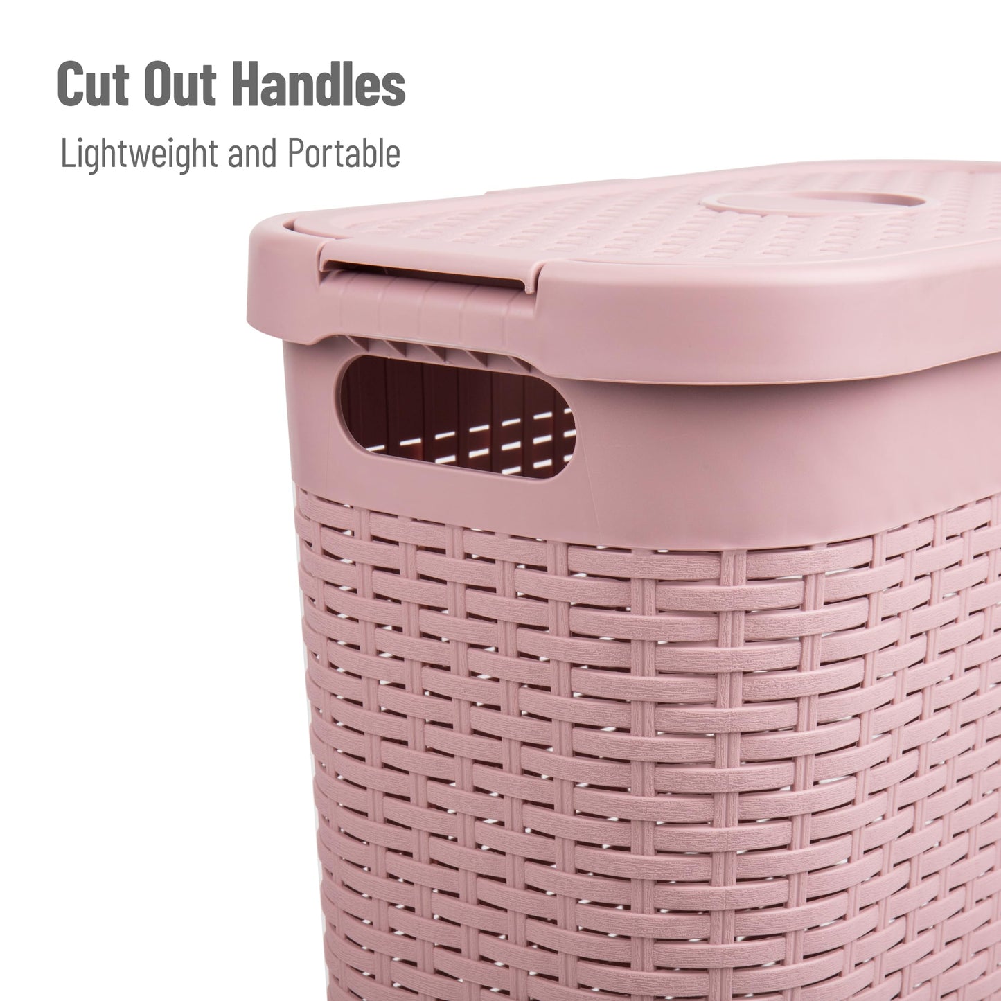 Mind Reader Slim Laundry Hamper with Lid, 40L Clothes Basket, Narrow Tapered Design with Ventilated