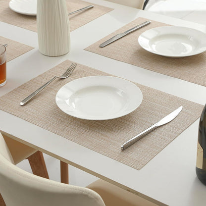Leetaltree Beige Placemats Set of 16 - Heat Resistant Non-Slip Place mats for Dining Table