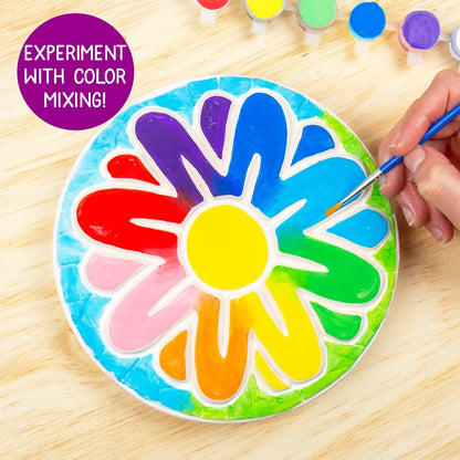 Creative Roots Mosaic Flower Garden Stepping Stone Kit, Includes 7-Inch Ceramic Stone & 6 Vibrant