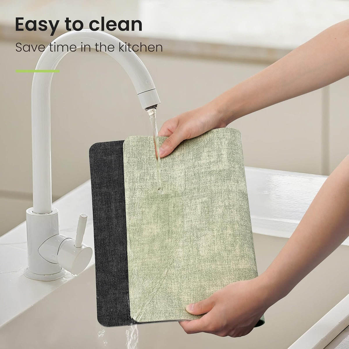 Faux Leather Dual Sided Placemats Set of 4, Square Non-Slip Heat Resistant Placemats with Coaster