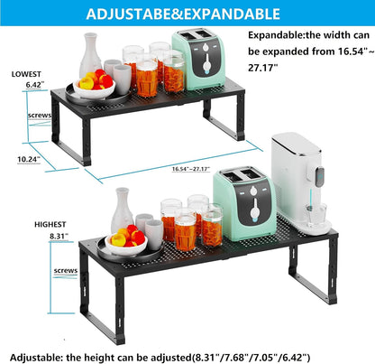 Expandable Spice Rack,Stackable Storage for Cabinet, Multi-Functional Kitchen