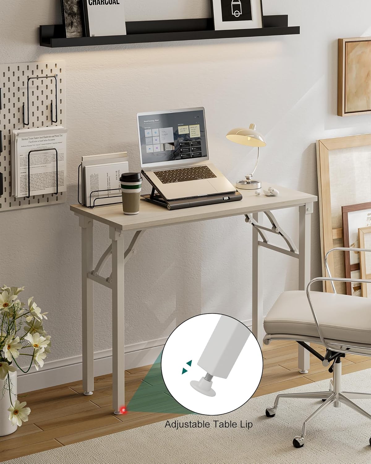 Frylr Small Folding Computer Desk – Portable 35.8 Inch Foldable Laptop Table, Collapsible and