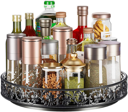 Lazy Susan Turntable Organizer, 13 inch Large Rotating Spice Rack Lazy Susan for Dining Table Top