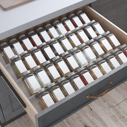 Antimbee Spice Drawer Organizer, 4 Tier- 8 Pack Kitchen Spice Rack Tray for Drawer, Expandable From