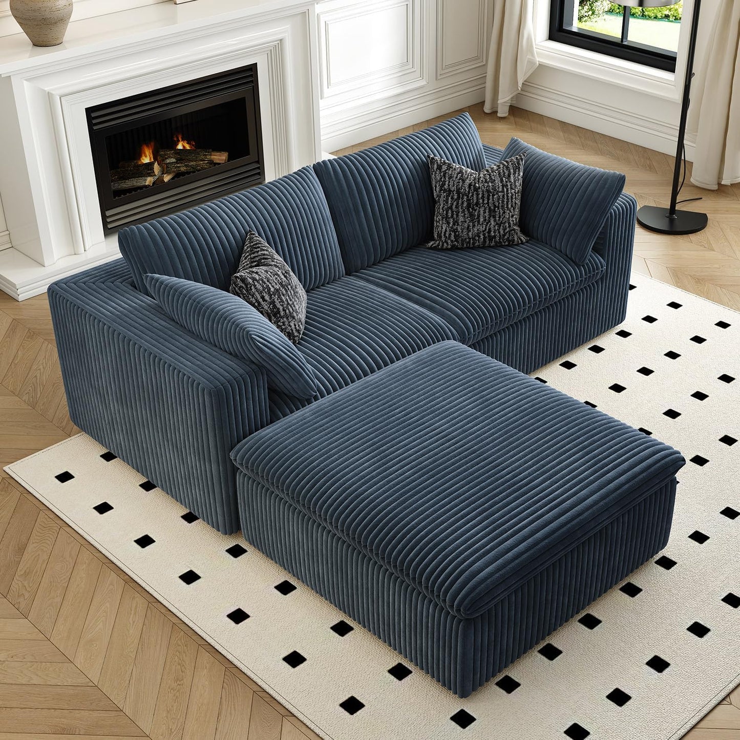 LoveSeat Cloud Couch Modular Sectional Sofa for Living Room,Modern Sofa with Deep Seat，2 Seater