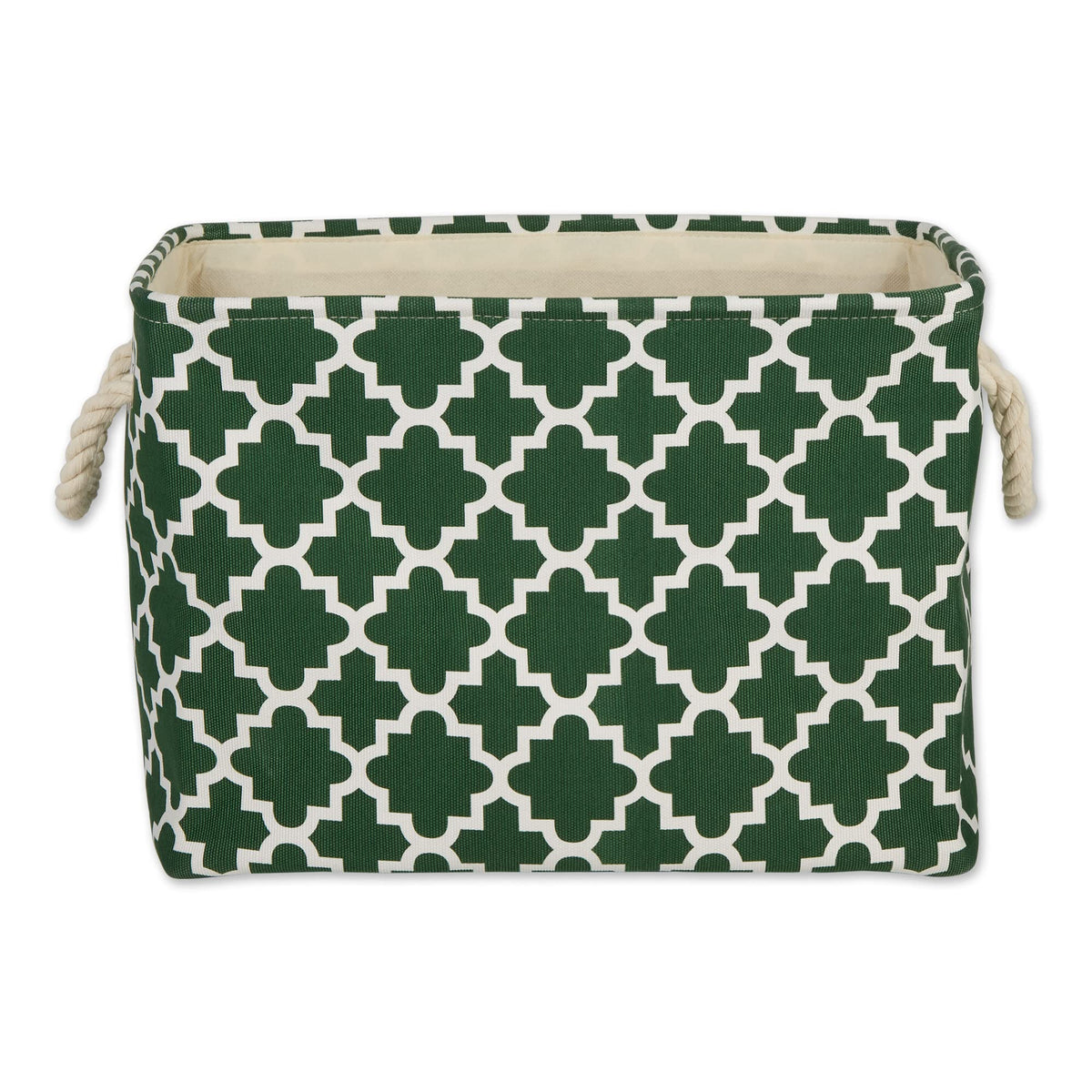 DII Polyester Container with Handles, Lattice Storage Bin, Small, Hunter Green