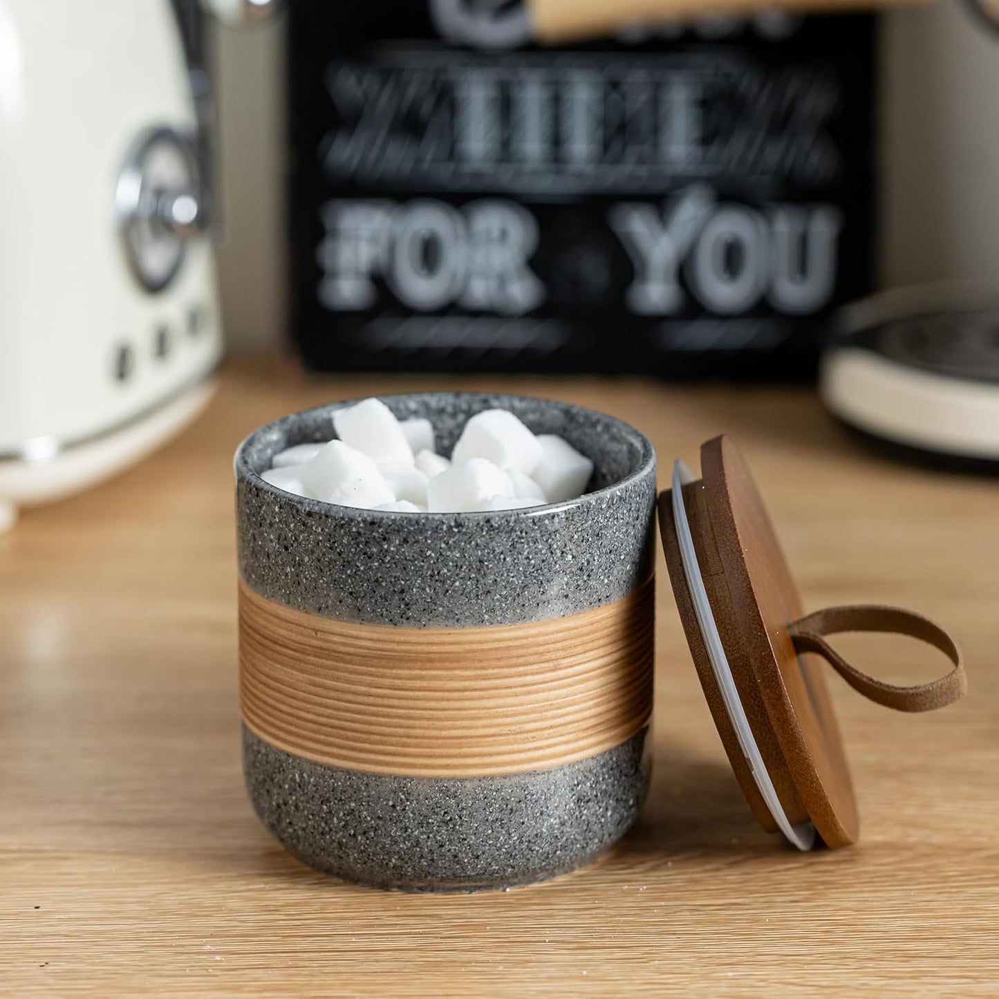 Small Ceramic Jar with Lid, Coffee Container, Coffee Canisters with Airtight Lids Kitchen Food