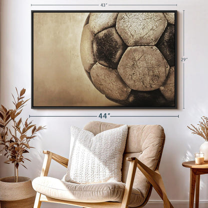 Elephant Stock Worn Soccer Ball Wall Art - Horizontal Framed Canvas - 1-Piece Living Room Wall