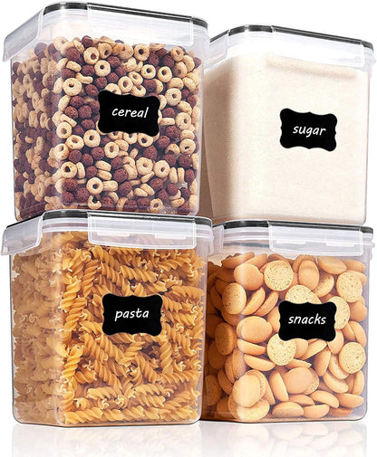 Vtopmart Food Storage Containers 2.5L / 84.5oz, 4 Pieces BPA Free Plastic Airtight Canister for