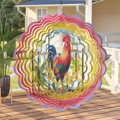 Wind Spinners Outdoor Chicken Decorations - Birthday Gifts for Women Mom Grandma, Rooster Deocr