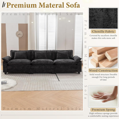 URRED Modular Sectional Sofa Comfy Cloud Couch, Modern Chenille Sofa Sleeper Deep Seat Couches with