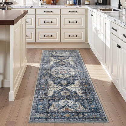 AMOAMI-2X3 Small Rug-Washable Rugs Entryway Mat Indoor-Soft Vintage Non Slip Rugs for Kitchen
