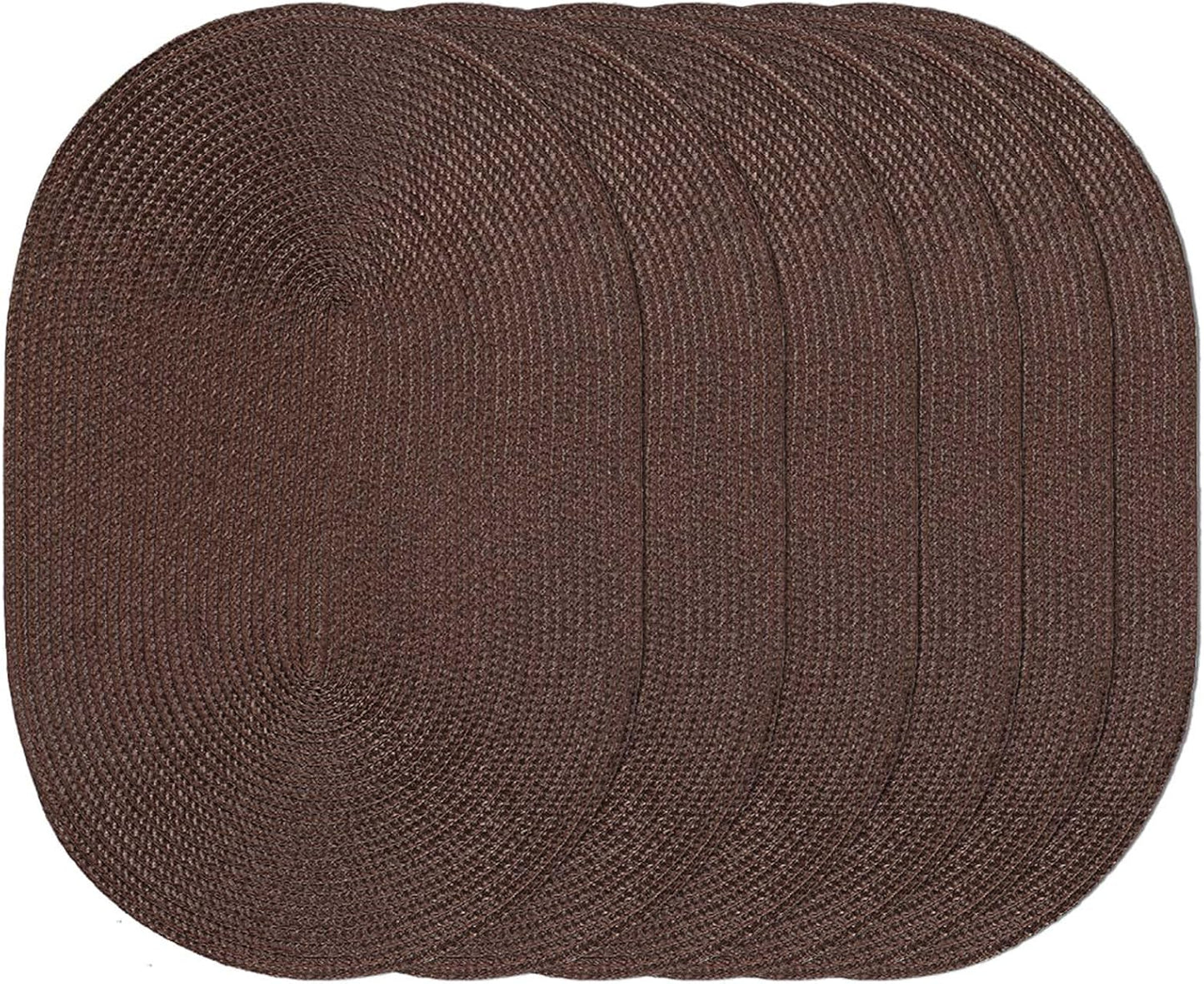 AHHFSMEI Placemats Set of 6 for Dining Table Washable Woven Vinyl Non-Slip 18x12 inches Placemat