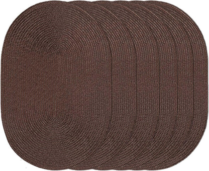AHHFSMEI Placemats Set of 6 for Dining Table Washable Woven Vinyl Non-Slip 18x12 inches Placemat