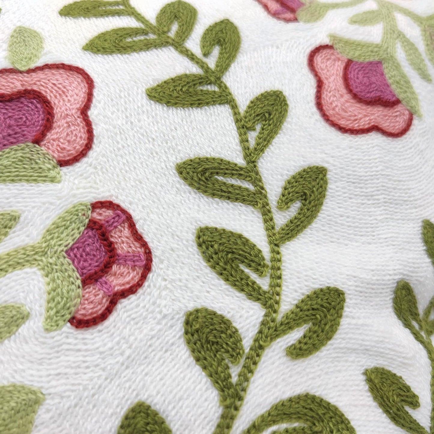 Alysheer Floral Embroidered Summer Decorative Throw Pillow Covers 18"x 18" Set of 2, Farmhouse