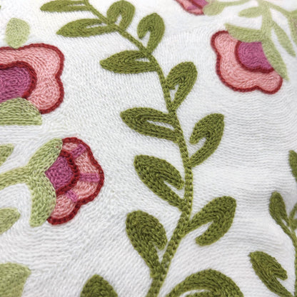 Alysheer Floral Embroidered Summer Decorative Throw Pillow Covers 18"x 18" Set of 2, Farmhouse