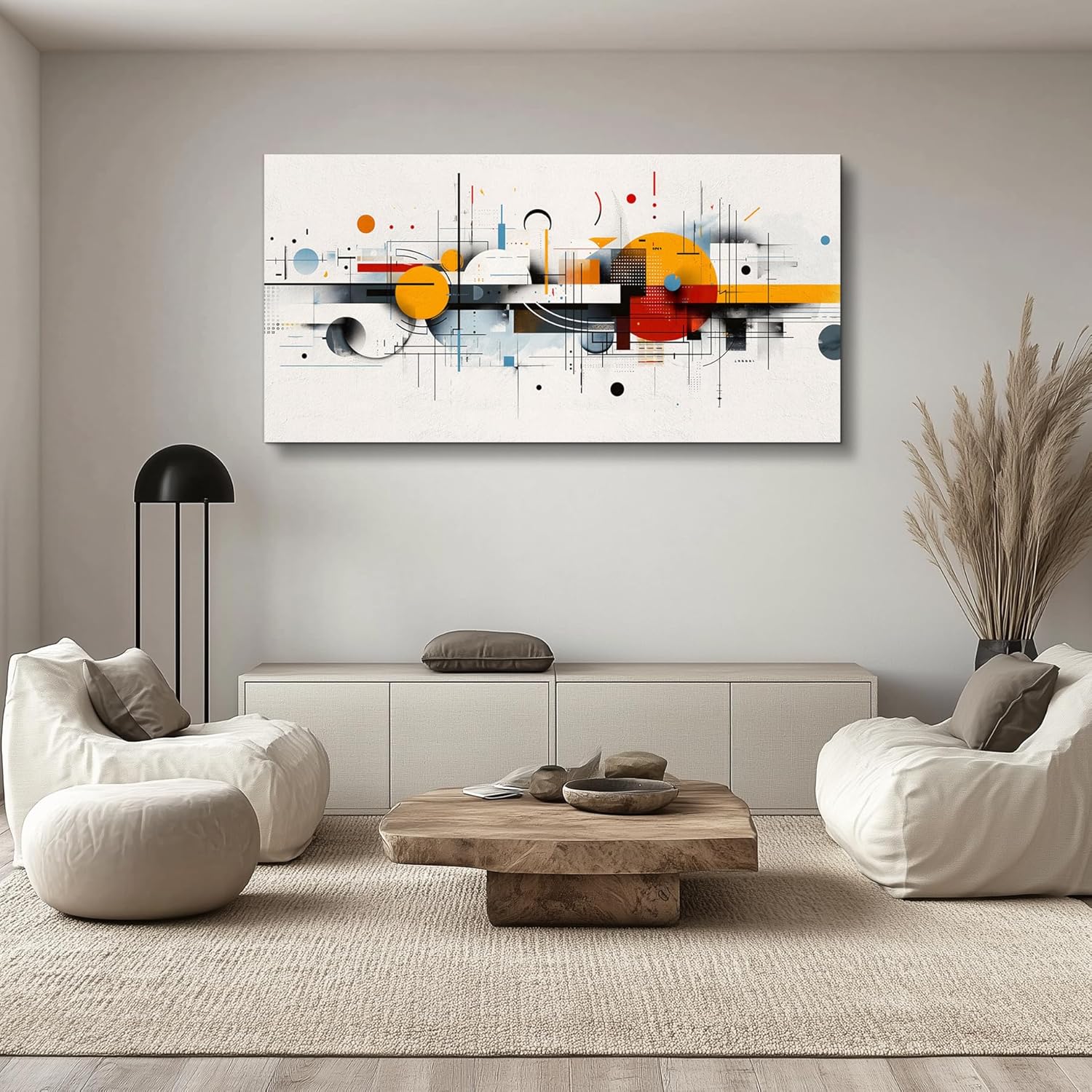 KELIYUAN Abstract Geometry Print Red Yellow Blue Minimalist Art Home Decor Abstract Modern Art