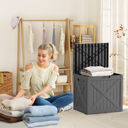 DRATO 32 Gallon Deck Box X pattern, Outdoor Storage Box for Patio Cushion, Sports Equipment, Garden
