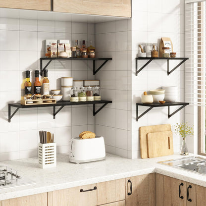 36"W x 10"D Floating Shelves, 10 Inch Deep Black Floating Shelves, Farmhouse Rustic Deep Wall