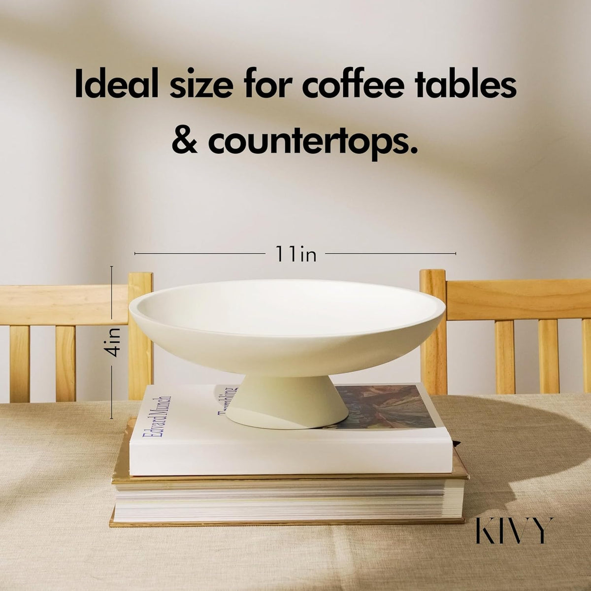 KIVY Concrete Fruit Bowl for Kitchen Counter - Large Decorative Bowl for Home Decor - Modern Fruit