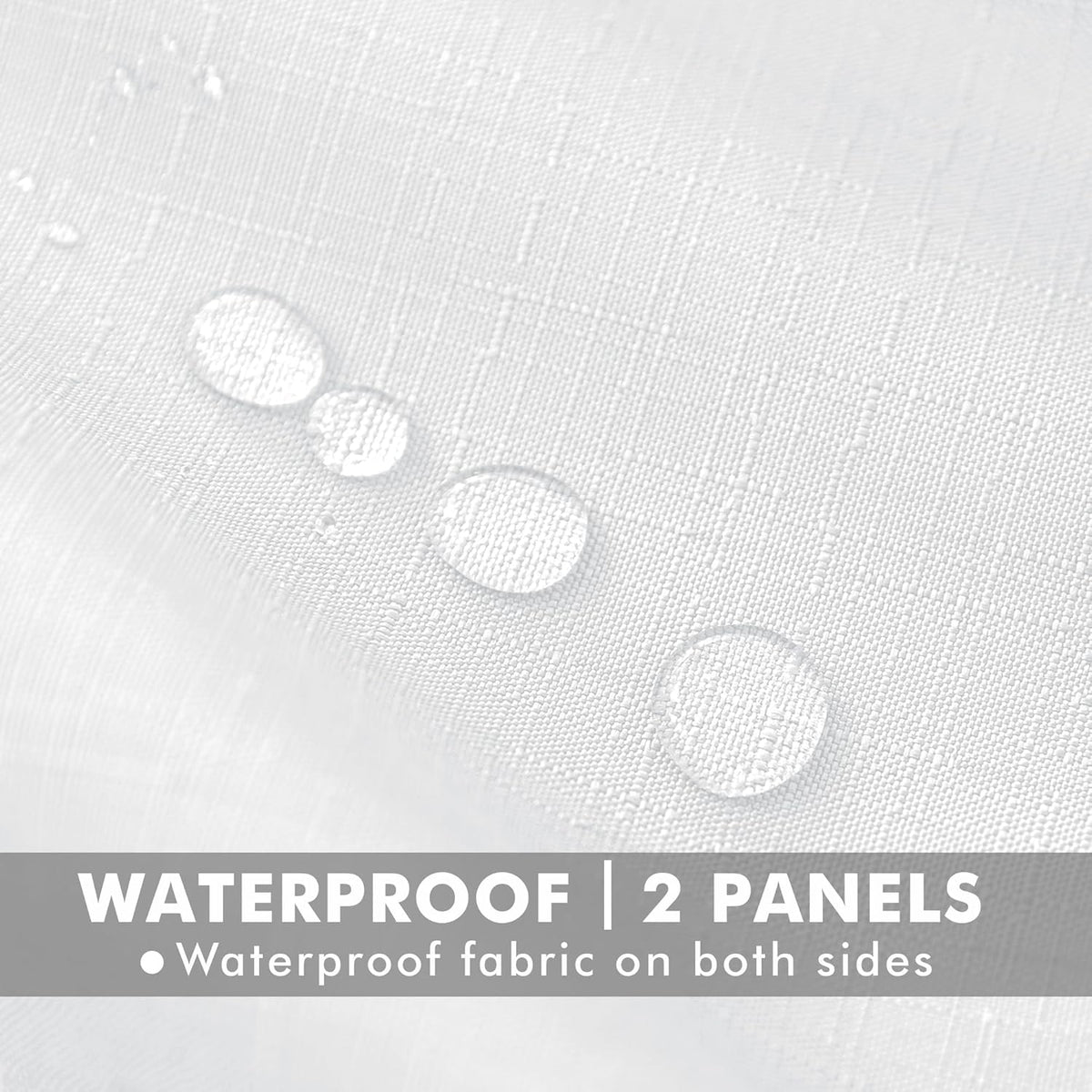 HolidayIdeas 4 Panels Linen Outdoor Curtains for Patio Waterproof White Curtain Panels 95 Inch