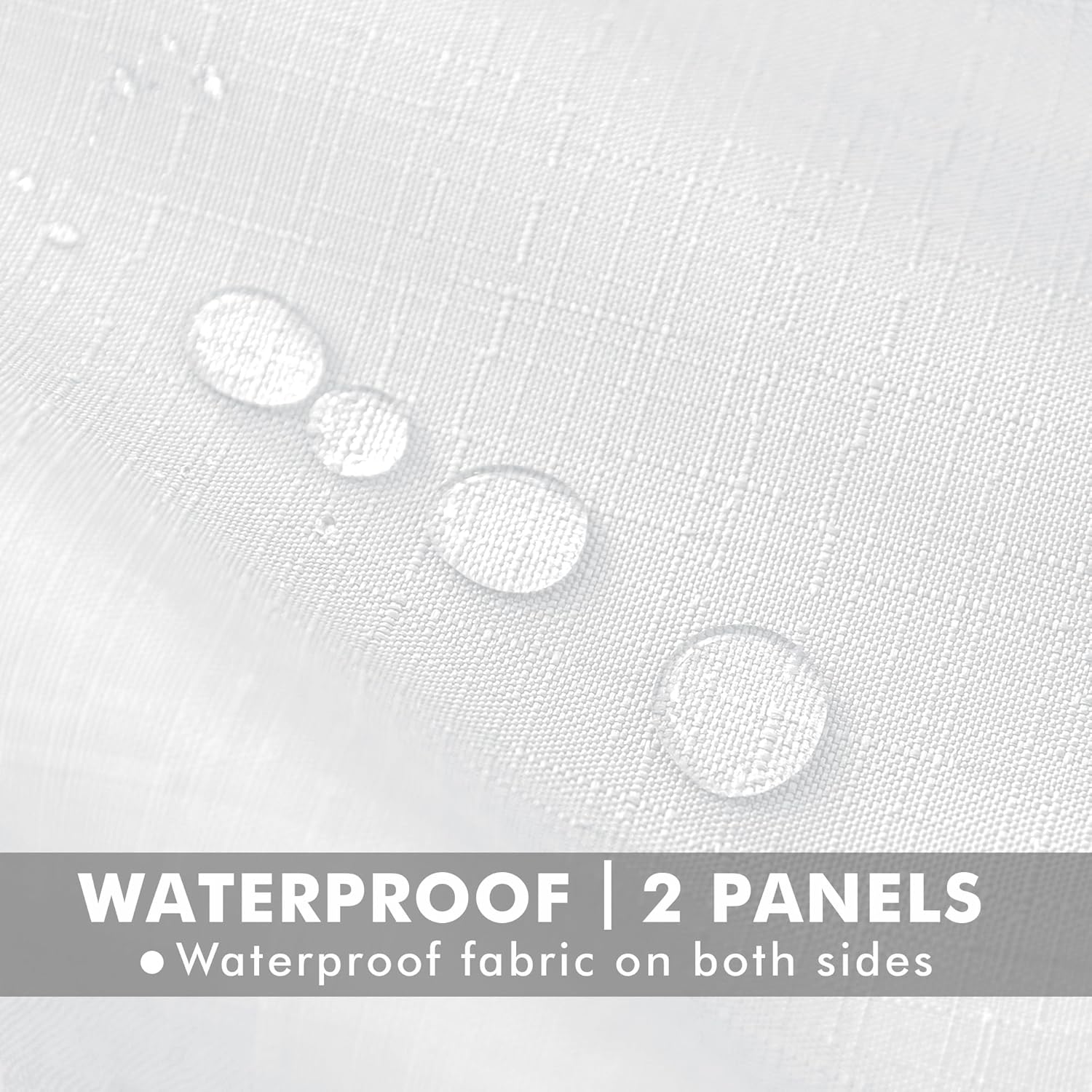 HolidayIdeas 4 Panels Outdoor Curtains for Patio Waterproof White Linen Curtains 95 Inch
