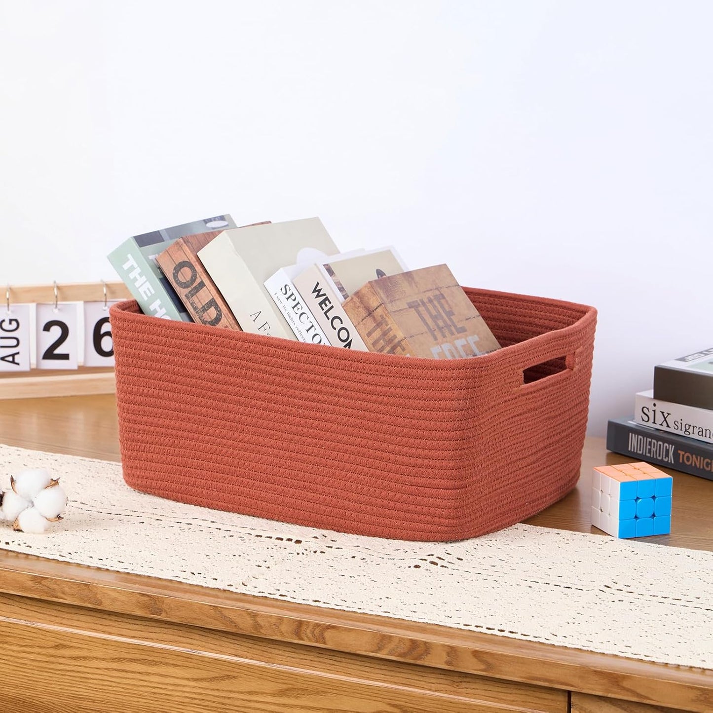 Large Storage Baskets for Organizing, Closet Shelf Baskets for Clothes Blanket Towels, Baby