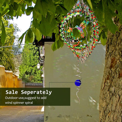 Hummingbird Wind Spinner for Yard and Garden,12in 3D Wind Spinner Hummingbird Gift for