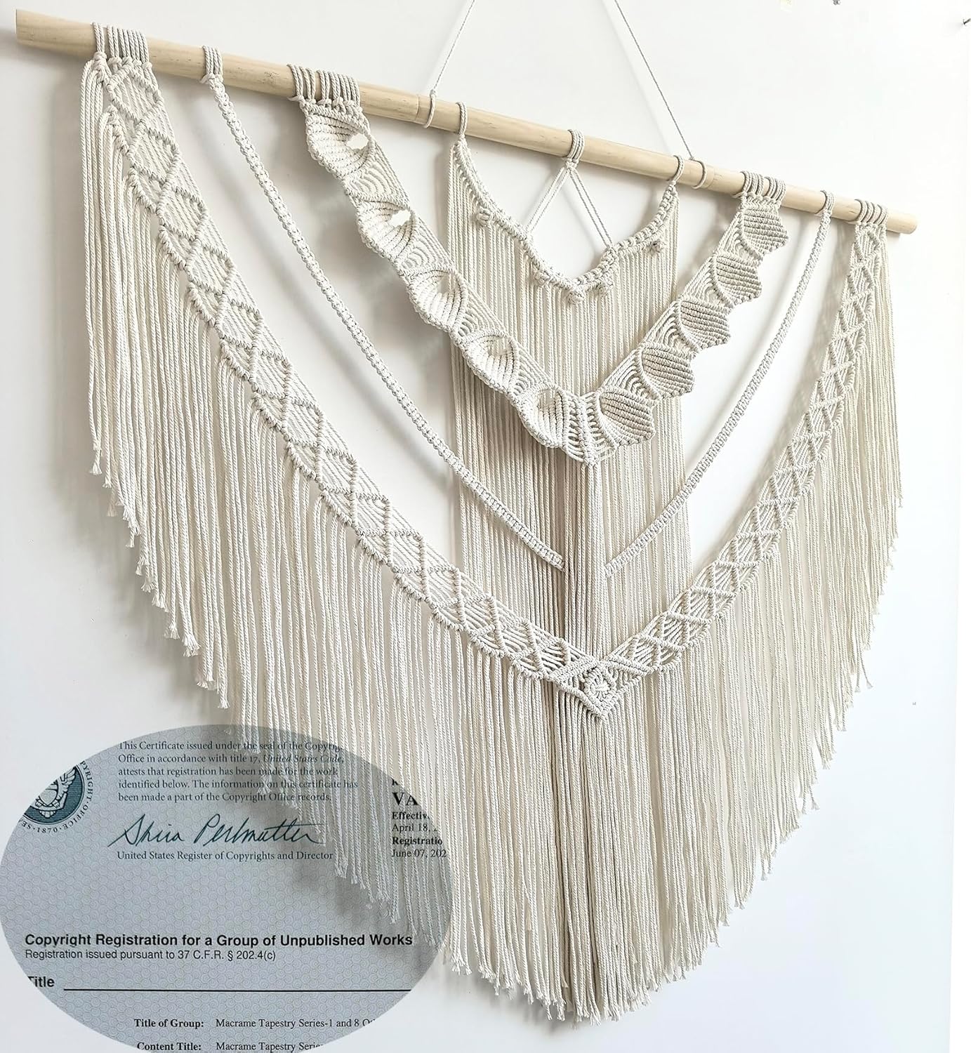 Achart Macrame Wall Hanging Large- Boho Wall Decor- large wall art- Wall Decor Living Room- Macrame
