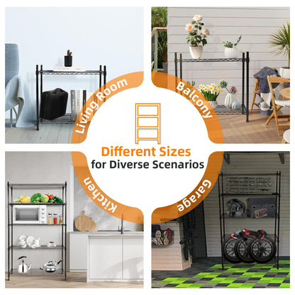 Elevon 5-Tier Storage Shelves, Adjustable Metal Wire Shelving Unit with Leveling Feet Heavy Duty