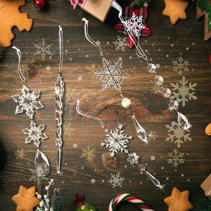 Christmas Tree Decoration Crystal Ornaments - 32pcs Acrylic Christmas Ornaments Snowflake Icicle