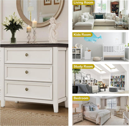 BLANKSPACE Dresser for Bedroom, 3 Drawer Dresser, Modern 3 Chest of Drawers, Farmhouse Storage