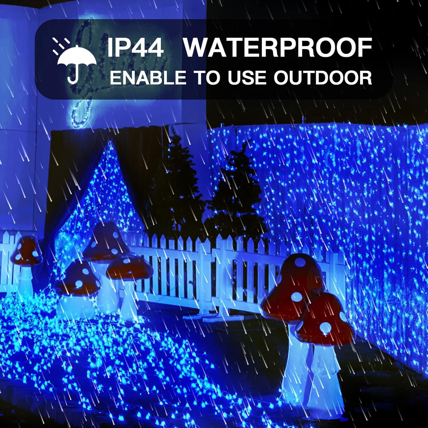 suddus Curtain Lights for Bedroom, 200 Led Hanging String Lights Outdoor Waterproof, Fairy Curtain