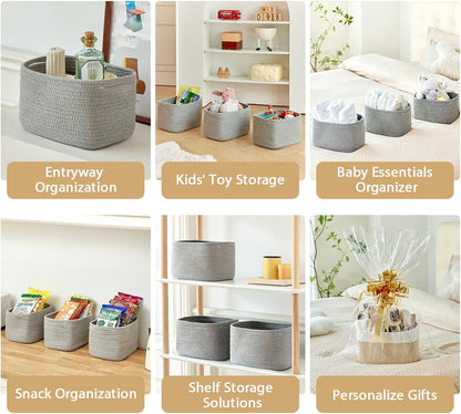 Small Baskets Set of 3-11"x7"x7" Perfect Toy Baskets for Storage, Ideal Storage Basket for Cube