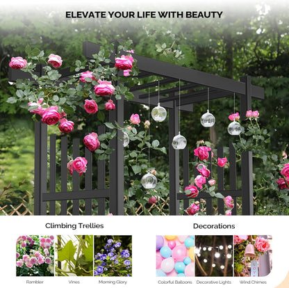 VINGLI Garden Arbor, PVC Wedding Arch for Ceremony Party, Garden Trellis for Climbing Plants